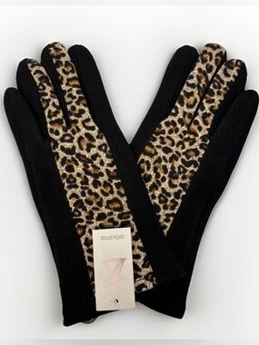 Womens Touchscreen Gloves Leopard Animal Print Fleece Lining #5773